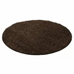 Xrugs Brown Shaggy Rug 50mm Long Pile Fluffy Carpet Extra Large Small Circle Round Mat For Living Room Bedroom Modern