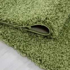 Xrugs Fluffy Shaggy Rug Olive Green Plain Deep Pile Carpet Extra Large Small Round Runner Living Room Bedroom Mat