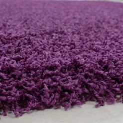Xrugs Purple Shaggy Rug 50mm Long Pile Extra Large Small Deep Pile Rugs For Living Room Bedroom Circle Round Modern