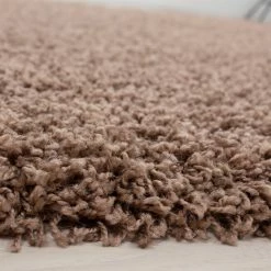 Xrugs Modern Shaggy Rug Mocca (Brown Beige) 50mm Long Pile Extra Large Small Deep Pile Rugs For Living Room Bedroom Circle Round