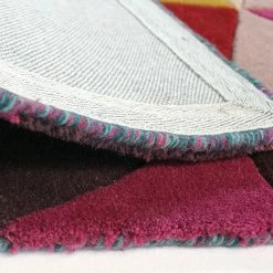 Xrugs Wool Rug Abstract Multicoloured Carpet Modern Natural Thick Geometric Area Mat