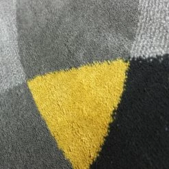 Xrugs Grey Ochre Rug Modern Geometric Pattern Floor Mat Small Large Bedroom New Carpet