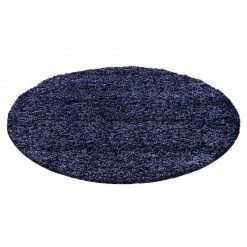 Xrugs Navy Blue Fluffy Shaggy Rug 3cm Long Pile Monochrome Plain Bedroom Carpet Deep Pile Mat Modern