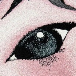 Xrug Kids Unicorn Rug Grey Pink White Baby Nursery Round Carpet Childrens Bedroom Mat