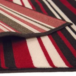 Xrugs Modern Pattern Rug Striped Red Black Woven Mat Dining Room Hall Runner Carpets