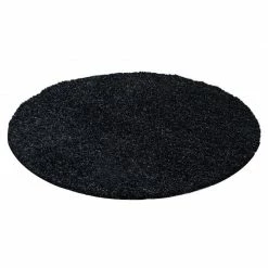Xrugs Fluffy Rug Modern Anthracite Deep Pile Shaggy Carpet Living Room Round Floor Mat
