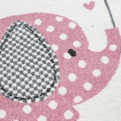 Xrug Childrens Animal Rug Elephant Nursery White Grey Pink Mat Baby Room Kids Carpets
