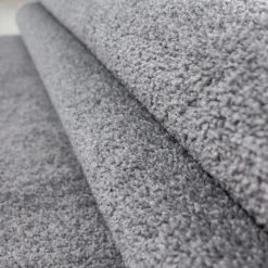 Xrugs Modern Plain Grey Rug Silver Grey Soft Extra Large Small Living Room Bedroom Rug Hall Runner Circle Round