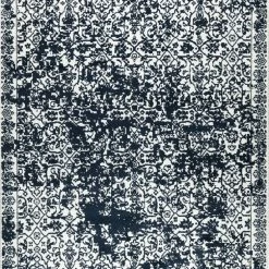 Xrugs Vintage Rugs Soft White Navy Blue Microfiber Carpet Large Living Room Floor Mat Oriental