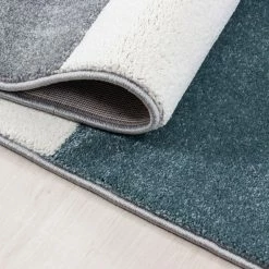 Xrugs Geometric Rug Modern Grey Green White Check Pattern Mat Living Room Hall Carpets