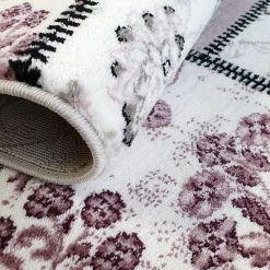 Xrugs Pink Grey Cream Rug Patchwork Pattern Small Large Wooven Carpet Living Room Bedroom Floor Mat