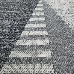 Xrugs Grey Geometric Rug 100% Cotton Small Extra Large XL Washable Modern Flat Weave Carpet Woven Room Mat Cotton Rugs