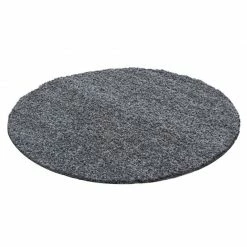 Xrugs Grey Rug Fluffy Bedroom Floor Plain Mat New Modern High Pile Round Room Carpets