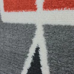 Xrugs Modern Geometric Rug Terracotta Grey Bedroom Mat Woven Diamond Pattern Carpets