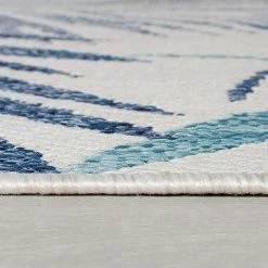 Xrugs Outdoor Rugs Outdoor Carpet Rug Plastic Yellow Blue Floral Palm Design Large Flatweave Runner