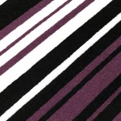 Xrugs Modern Rug Purple Black Striped Pattern Mat Living Room Hall Carpet Small Large