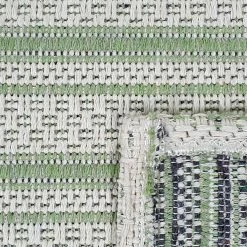 Xrugs Cotton Rug Green Cream Striped Washable Rugs Flat Weave Carpet Woven Mat Runner Small Large Cotton Rugs