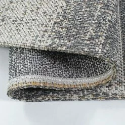 Xrugs Grey Mustard Rug Geometric 100% Cotton Small Extra Large XL Washable Modern Flat Weave Carpet Woven Living Room Mat