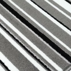 Xrugs Striped Rug Modern Pattern Grey Black Cream Mat Small Large Bedroom Floor Carpet 10 Xrugs Striped Rug Modern Pattern Grey Black Cream Mat Small Large Bedroom Floor Carpet