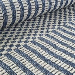 Xrugs Cotton Rug Braided Navy Blue Grey Cream Striped Washable Flat Weave Mat Small Extra Large Long Runner Cotton Rugs
