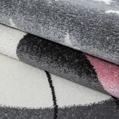 Xrug Rug For Kids Bedroom Grey White Pink Baby Nursery Mat Childrens Play New Carpets