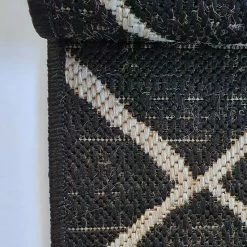 Xrugs Black Kitchen Rug Jute Look 120x170 160x230 Modern Berber Pattern Flat Weave Flat Pile Carpet Mat