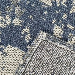 Xrugs Cotton Rugs Navy Blue And Grey Rug Distressed Modern Pattern Large Small Runner Washable Cotton Rug Large Small