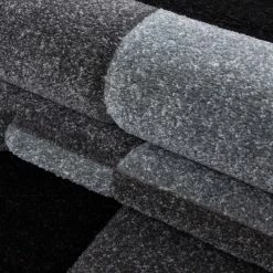 Xrugs Grey Geometric Rug Extra Large Small Woven Runner Contour Cut Patterned Area Mat Living Room Bedroom Carpet