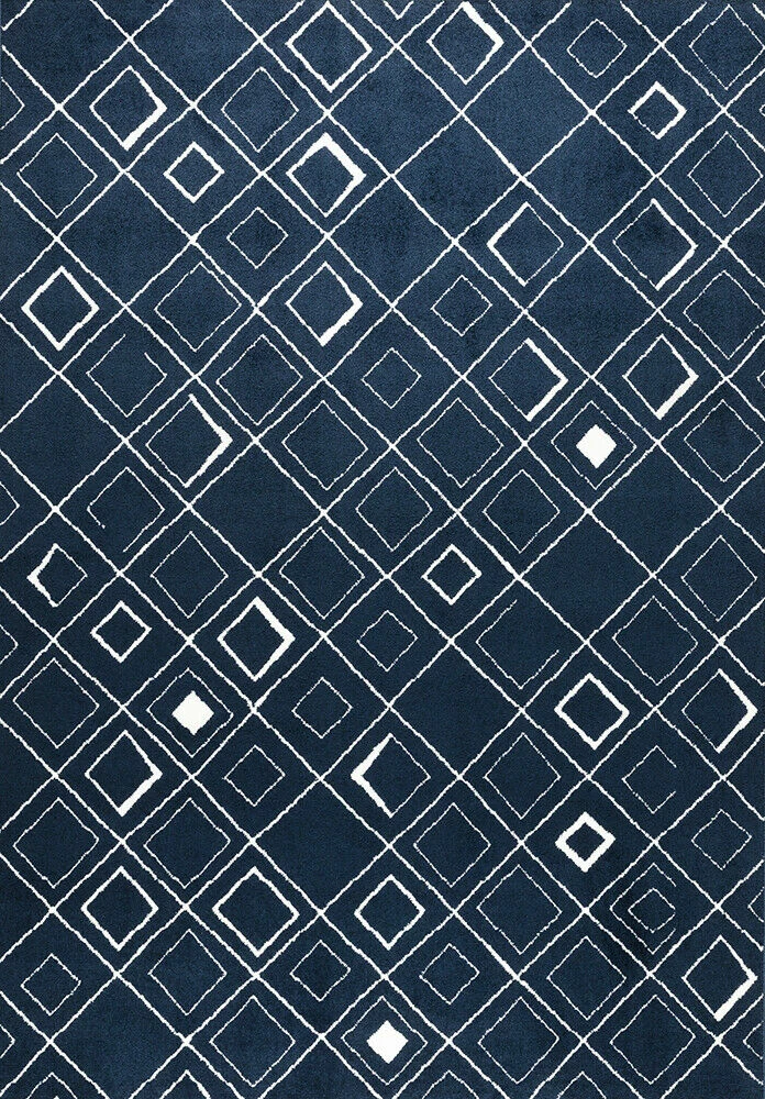 Xrugs Modern Rug Navy Blue White Soft Microfiber Check Mats Large Living Room Carpet 5 Xrugs Modern Rug Navy Blue White Soft Microfiber Check Mats Large Living Room Carpet