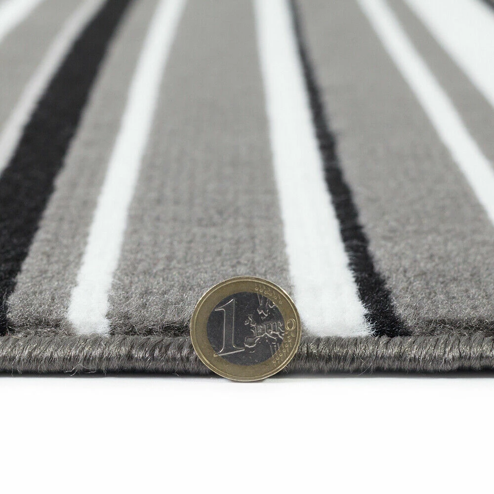 Xrugs Striped Rug Modern Pattern Grey Black Cream Mat Small Large Bedroom Floor Carpet 5 Xrugs Striped Rug Modern Pattern Grey Black Cream Mat Small Large Bedroom Floor Carpet