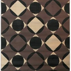 Xrugs Geometric Rug Chocolate Brown Black Checkered Mat Small Large Room Floor Carpets