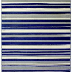 Xrugs Rug For Living Room Blue Grey Striped Pattern Carpet Small Large Modern Area Mat