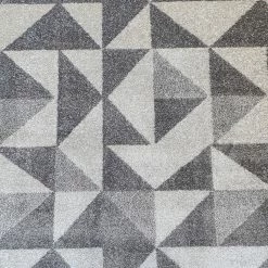 Xrugs Grey Cream Rug Geometric Pattern Woven Living Room & Bedroom Carpet Mat Small Large