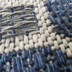 Xrugs Navy Blue Rug 100% Cotton Trellis Grey Pattern Large Small Hall Runner Flatweave Living Room Bedroom Runner Carpet Woven Washable Mat Cotton Rugs