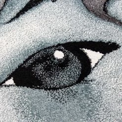 Xrug Kids Unicorn Rug Grey Blue White Childrens Animal Mats Round Nursery Play Carpet