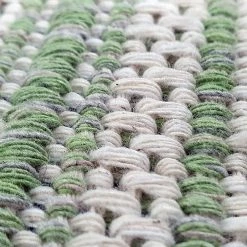 Xrugs Cotton Rug Green Cream Striped Washable Rugs Flat Weave Carpet Woven Mat Runner Small Large Cotton Rugs
