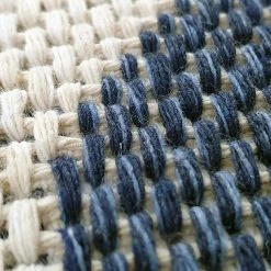 Xrugs Blue Cotton Rug 100% Cotton Rugs Navy Cream Berber Diamond Pattern Washable Flat Weave Mat Carpet Small Extra Large Runner
