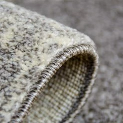 Xrugs Modern Grey Cream Rug Geometric Pattern Woven Low Pile Carpet Mat For Living Room Or Bedroom