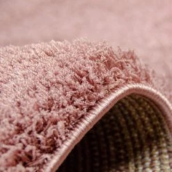 Xrugs Modern Fluffy Rug Dusty Pink Super Soft Shaggy Microfibre Woven High Pile Carpet Mat For Living Room Or Bedroom