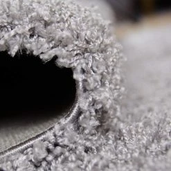 Xrugs Modern Fluffy Rug Silver Grey Shaggy Long Pile Woven Carpet Mat For Living Room Or Bedroom