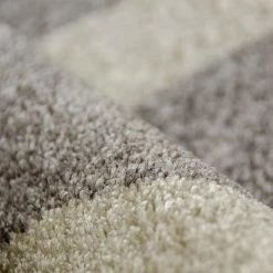 Xrugs Contemporary Rug For Bedroom Modern Living Room Or Dining Room With Abstract Geometric Patterned Grey And Silver Short Pile Woven Carpet Soft Mat