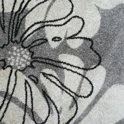 Xrugs Modern Floral Rug Grey Ivory Black Patterned Carpet Woven Living Room Floor Mats