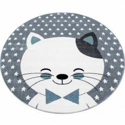 Xrug Kids Animal Rug Grey White Blue Cat Pattern Carpet Childrens Play Round Baby Mat 13 Xrug Kids Animal Rug Grey White Blue Cat Pattern Carpet Childrens Play Round Baby Mat