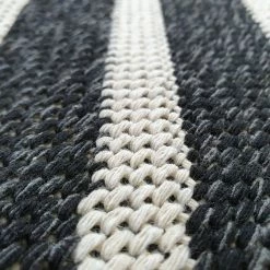 Xrugs Modern Black Rug 100% Cotton Washable Large Small Living Room Carpet White Cream Geometric Pattern Flat Woven Mat