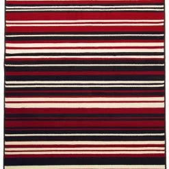 Xrugs Modern Pattern Rug Striped Red Black Woven Mat Dining Room Hall Runner Carpets