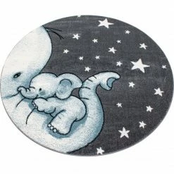 Xrug Kids Animal Rug Grey Blue Elephant Nursery Mat Childrens Star Bedroom Carpet New