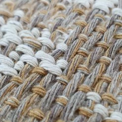 Xrugs Modern Abstract Rug Cotton Beige Mustard Cream Distressed Pattern Large Small Runner Flat Weave Mat