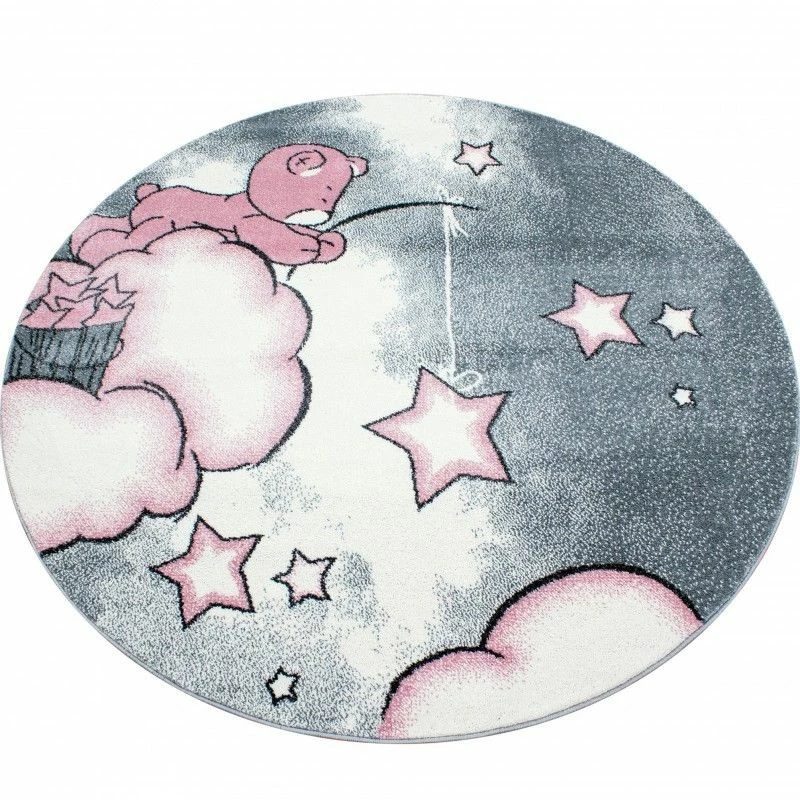 Xrug Childrens Rugs Kids Star Grey Pink Nursery Carpets Baby Room Playroom Round Mat 6 Xrug Childrens Rugs Kids Star Grey Pink Nursery Carpets Baby Room Playroom Round Mat