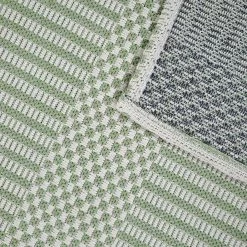 Xrugs Green Cream Cotton Rug Flatweave Carpet Striped Braided Pattern Washable Carpet Living Room Bedroom Mat Small Extra Large Hallway Runner Cotton Rugs