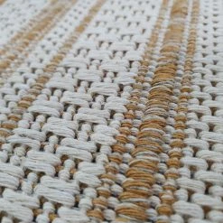 Xrugs Cotton Rug Yellow Mustard Cream Striped Small Large Runner Washable Living Room Bedroom Flat Woven Carpet Area Mat Cotton Rugs